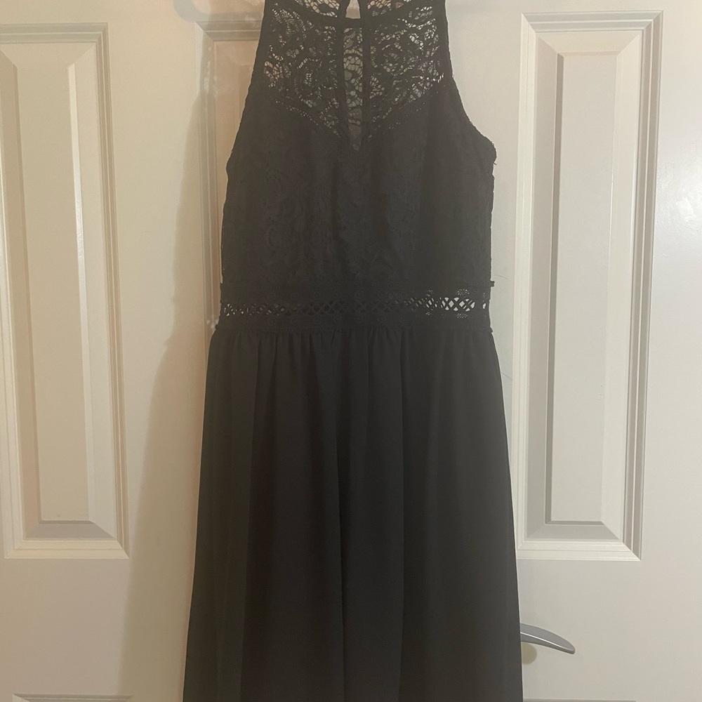 by & by Black Lace Dress